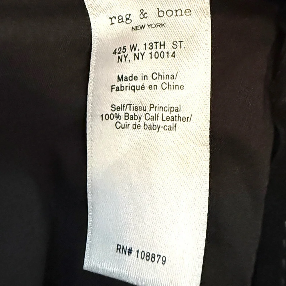 RAG & BONE Lou Short High Waist Black Genuine Suede Button Fly Shorts Size 24